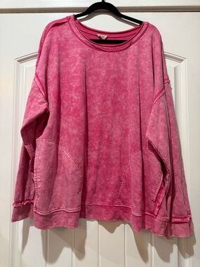 BiBi Washed Pink Crewneck Sweatshirt